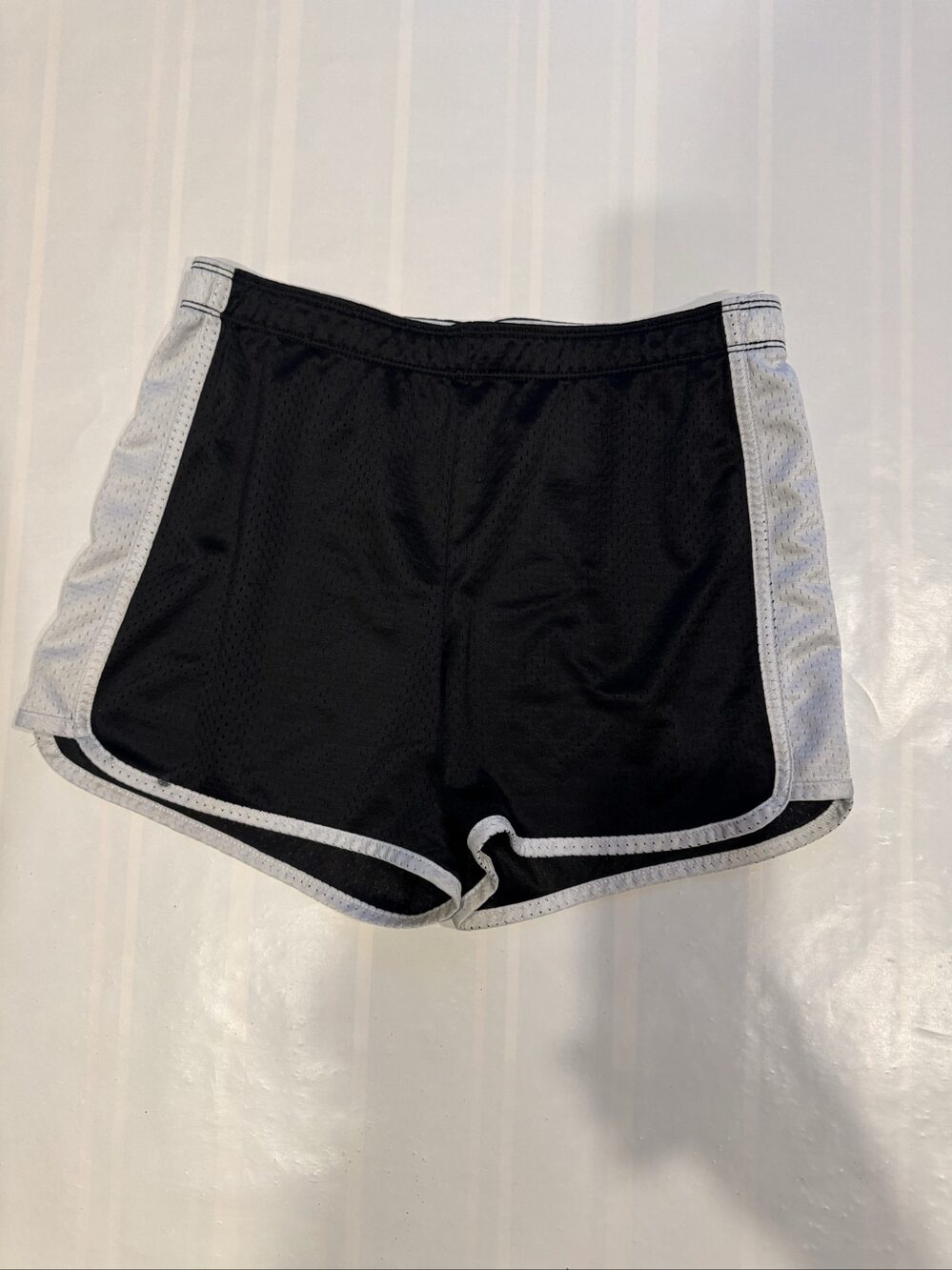Girl’s Justice Mesh Athletic Shorts – Black/White – Size 14